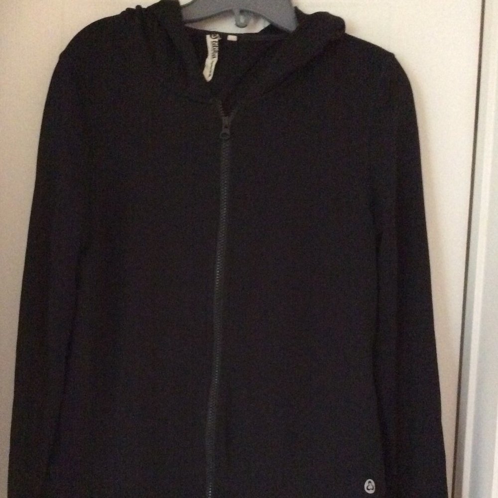 Titika Active Wear | Full Zip Black Hoodie with Open Back | Sz XL